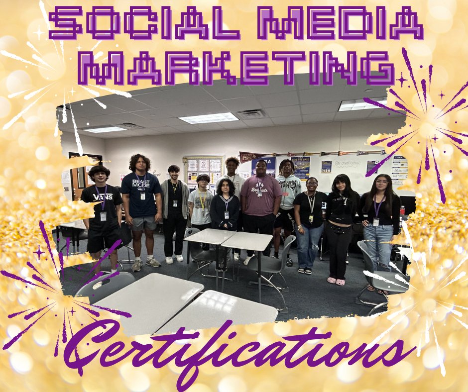 19 Social Media Marketing students earned their certification this semester! Way to go! #CFISDCertified @JerseyVillageHS