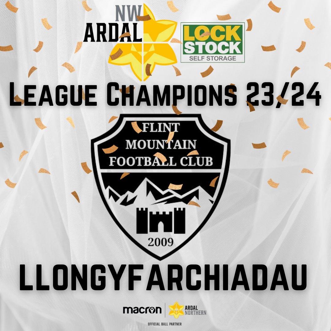 🏆 𝗔𝗿𝗱𝗮𝗹 𝗡𝗪 𝗟𝗲𝗮𝗴𝘂𝗲 𝗖𝗵𝗮𝗺𝗽𝗶𝗼𝗻𝘀 🏆 @Flint_Mountain are crowned #ArdalNW League Champions 🎉 Llongyfarchiadau 👏🏼