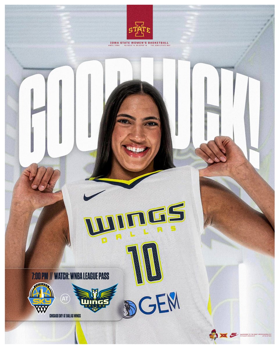 𝑮𝑶𝑶𝑫 𝑳𝑼𝑪𝑲 in your @WNBA opener, Steph!! Wings tip off tonight at 7 p.m. against Chicago! 🌪️🏀🌪️