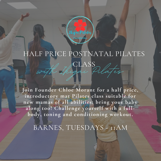🌟🌟🌟🌟🌟 'Chloe's postnatal #pilates sessions cater to all abilities and are fun, dynamic, easy to follow…” Ikigai Pilates #postnatal classes have been highly recommended by #localmums. Read our reviews + book your half-price class 👉tinyurl.com/2p9km8fa #LocalMumsDiscounts