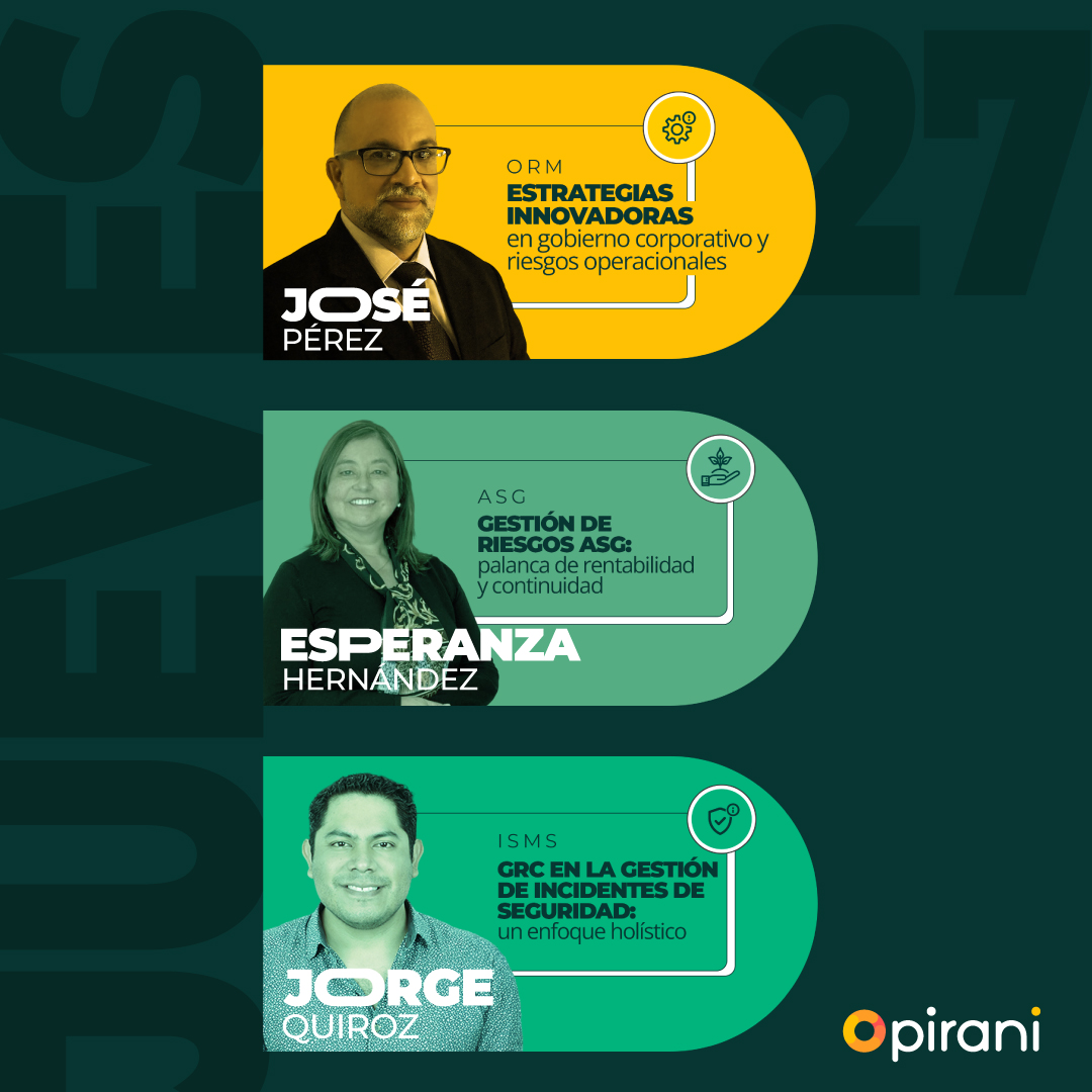 Piranirisk's tweet photo. ¿Aún no te has inscrito para el Pirani Summit 2024?
Conoce aquí la agenda temática que tendremos con destacados expertos internacionales en gestión de riesgos.

Asegura tu cupo aquí https://t.co/uyQr50gPHW
¡Te esperamos!

#gestionderiesgos #riesgos #empresaslatam https://t.co/OxHIwT3Nh8