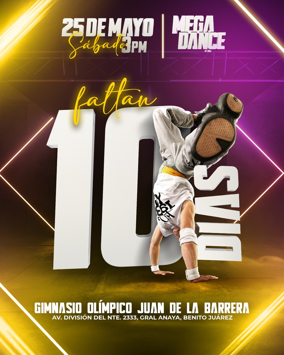 FJUMX's tweet photo. Que comience la adrenalina 😎😎😎
¡10 días para el Mega Dance! 🥳🥳🥳
#FJUMx #MegaDance #EnPreparacion #YoVoy #Mexico https://t.co/x0ffCmvpMu
