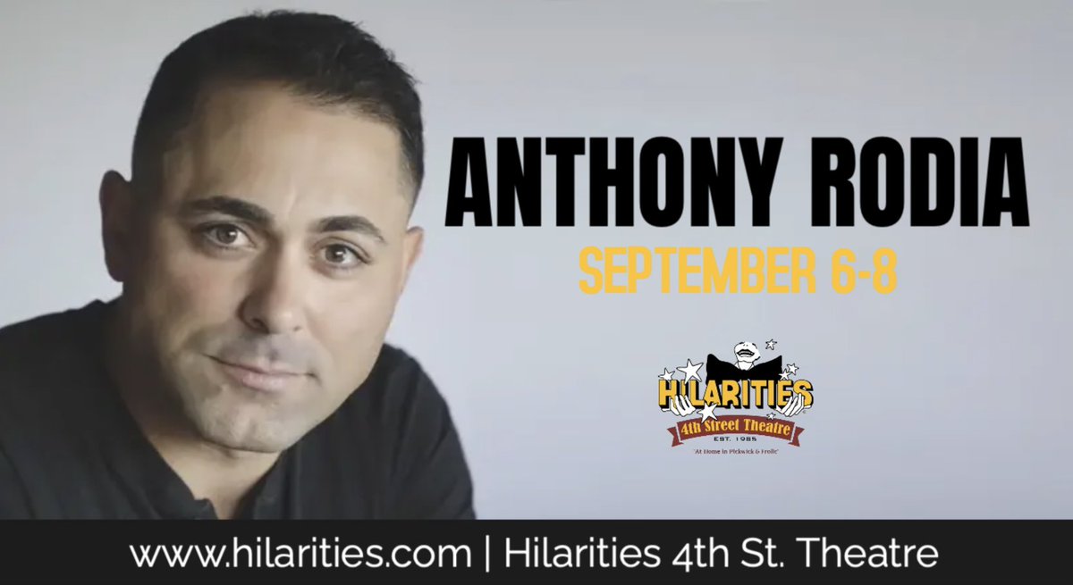 🚨JUST ANNOUNCED🚨 @RodiaComedy will be at Pickwick & Frolic September 6-8! 🎟: hilarities.com/events/94442