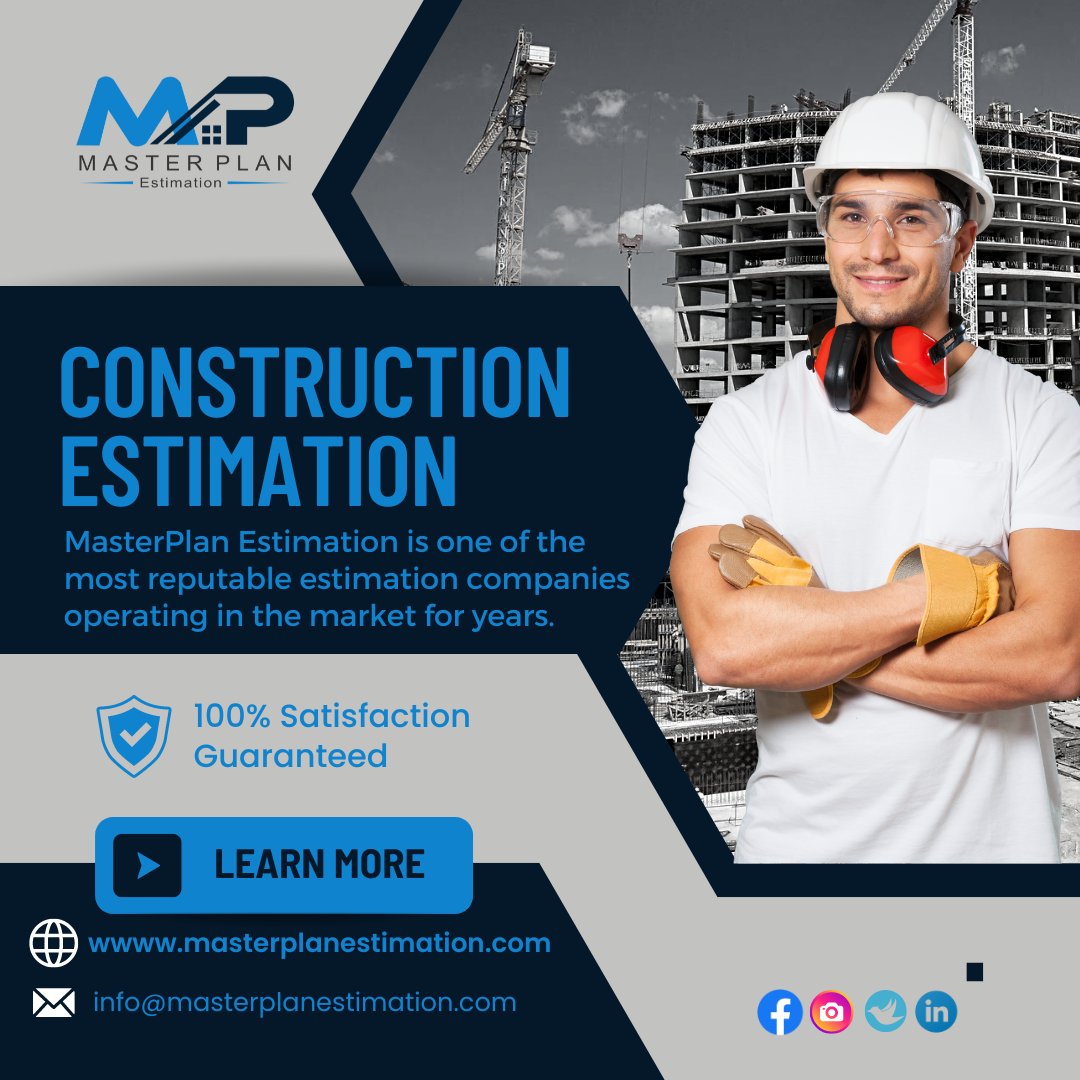 MasterPlan Estimation delivers precision & efficiency with accurate cost estimates, expert advice, and seamless contract administration.

Trust us for excellence in estimating!
masterplanestimation.com
info@masterplanestimation.com

#accurateestimate #costestimation