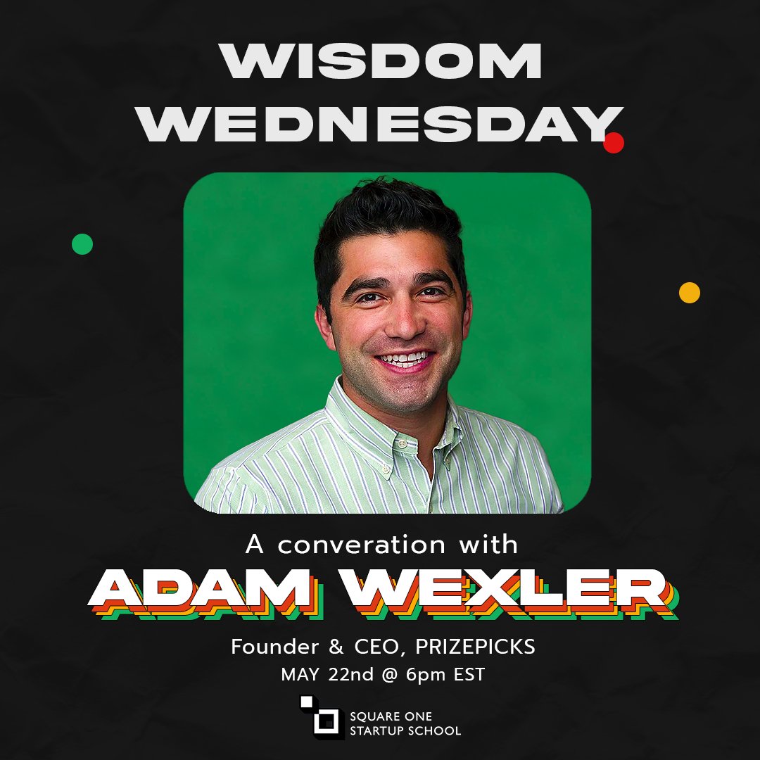 Looking forward to speaking with the man behind one of the fastest-growing tech companies in North America, <a href="/thewordpainter/">Adam Wexler</a>, Founder &amp; CEO of <a href="/PrizePicks/">PrizePicks</a> ! 🔥

RSVP here to listen in: squareoneschool.circle.so/c/community-ev…