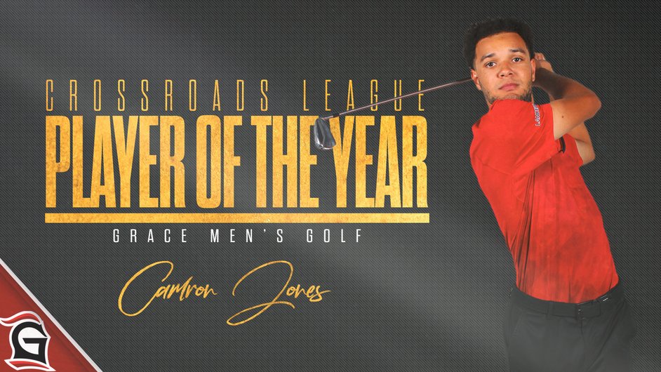 Congratulations to @GraceLancers Camron Jones on being named the @Crossroads_NAIA Men's Golf Player of the Year! Well deserved honor! #LancerUp #MakeHIMknown