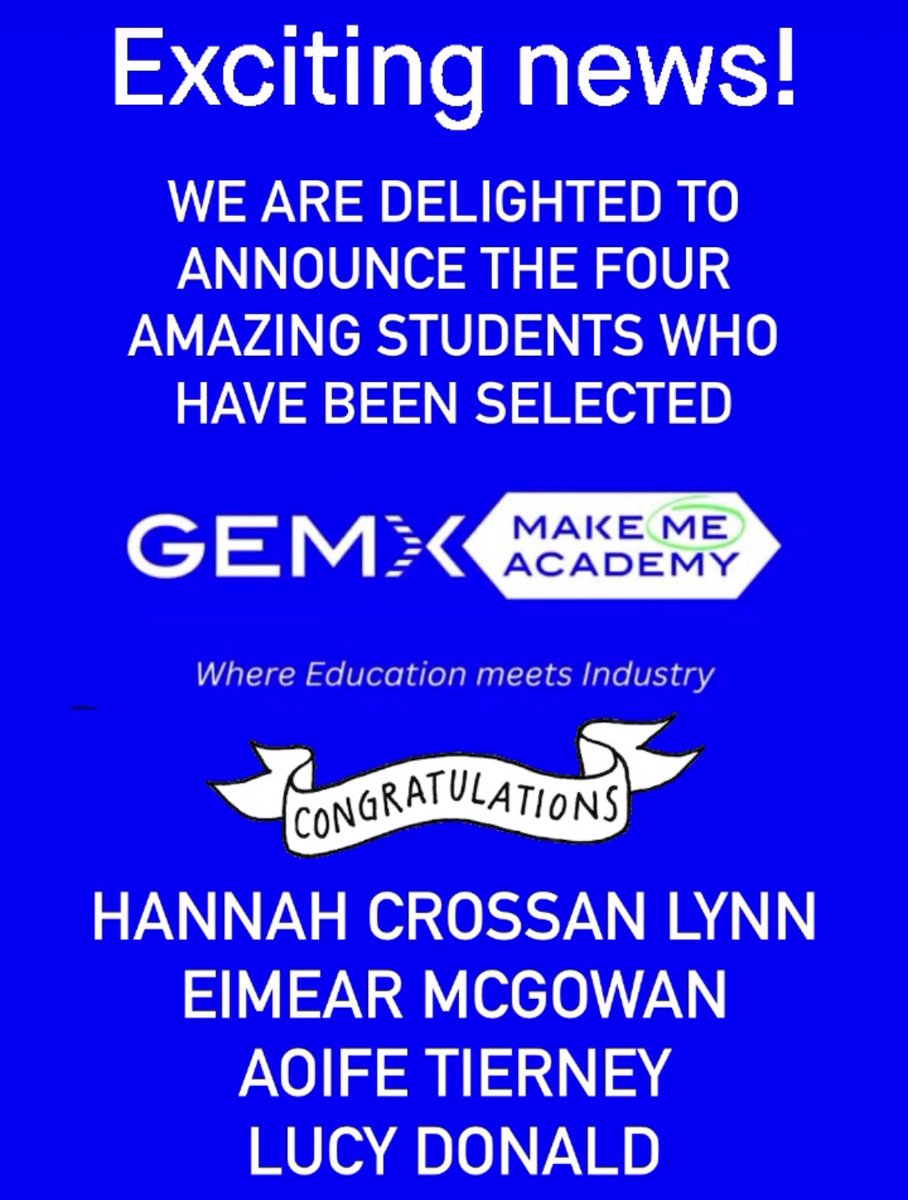 Massive congratulations #STEMgirls and thank you @GEMXNW @FAST_tech_ltd for this amazing opportunity for our students @SaintMarysDerry @StMarysDerryTD
