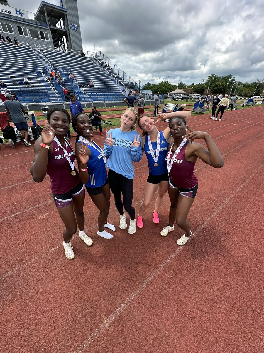 Congratulations to Daisy Oatsvall & Abby Miller for placing 2nd & 3rd in the pentathlon in State! We’re back in the boro next Thursday with the whole squad 👀 Go Bruins!