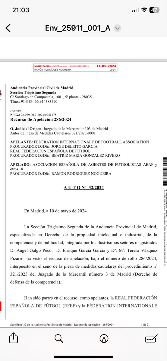 “Tenemos razón,nos han ayudado a pedirla y nos la han dado”. Enhorabuena, a todos los Agentes ¡!Es triste tener que defender nuestros intereses en los Juzgados pero no nos han dejado otra opción.El Juez no encuentra relación entre el % de nuestros honorarios y el fútbol base.