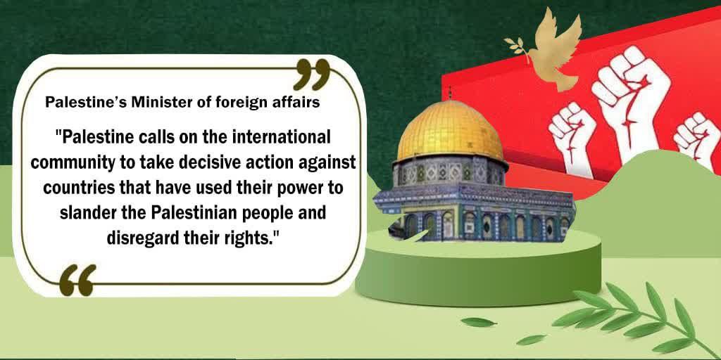 Palestine’s Minister of foreign affairs 
'Palestine calls on the international community to take decisive action against countries that have used their power to slander the Palestinian people and disregard their rights.'

#covid1948 

و