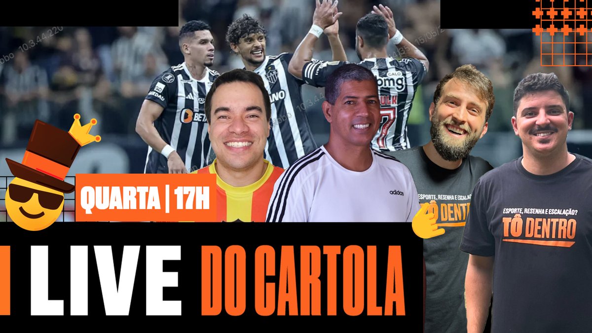 Precisa de dicas pra rodada #7? Vem pra live! Ao vivo a partir das 17h! glo.bo/3S2FgaV