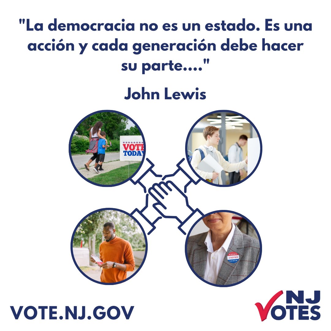 John Lewis famously said, “Democracy is not a state. It is an act, & each generation must do its part…” In other words – Democracy in this country is not about what we have. It is what we do! Here’s how you can do YOUR part: Make a plan to vote & vote! #NJVotes #NJCivicEngage