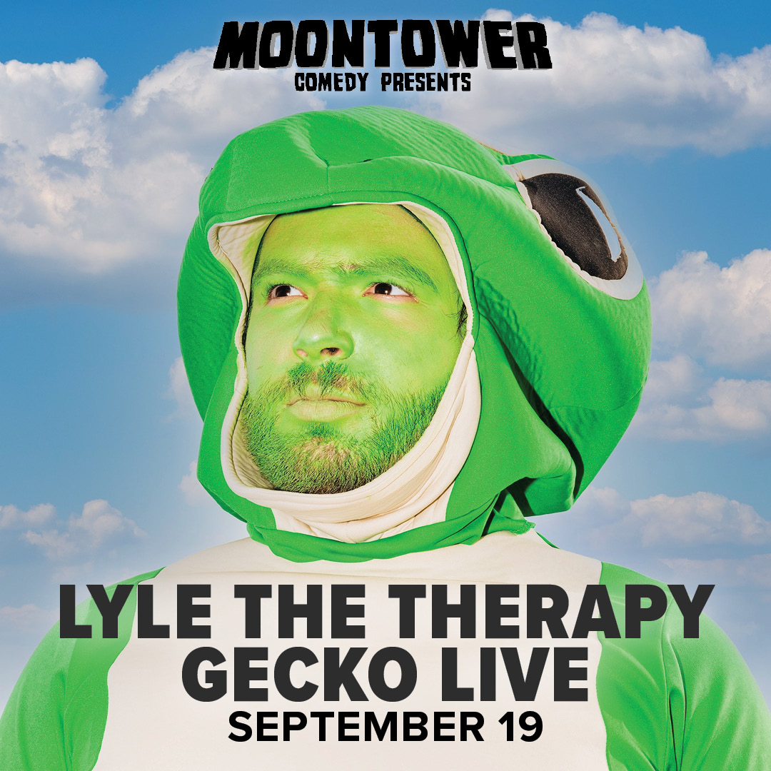 JUST ANNOUNCED + ON SALE NOW: Lyle the Therapy Gecko 9/19 at @paramountaustin 🦎 Get in on Lyle’s interactive and unlicensed therapy podcast with a ticket available here: bit.ly/3QKWhqj