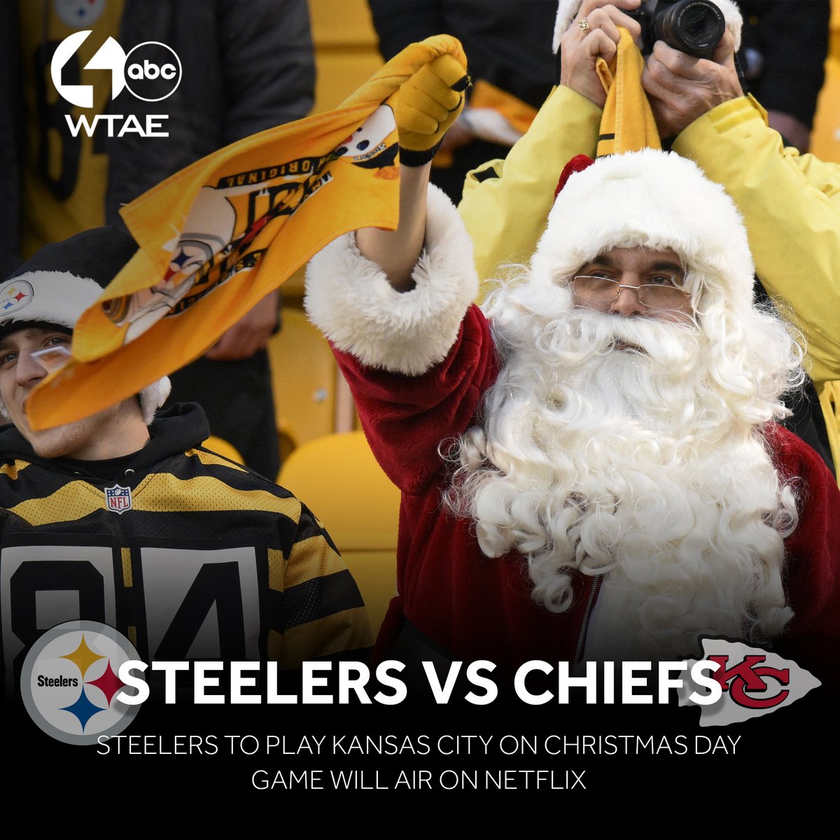 Here we go! Steelers vs. Chiefs on Christmas Day in Pittsburgh! MORE ABOUT GAME DAY: wtae.com/.../steelers-c…