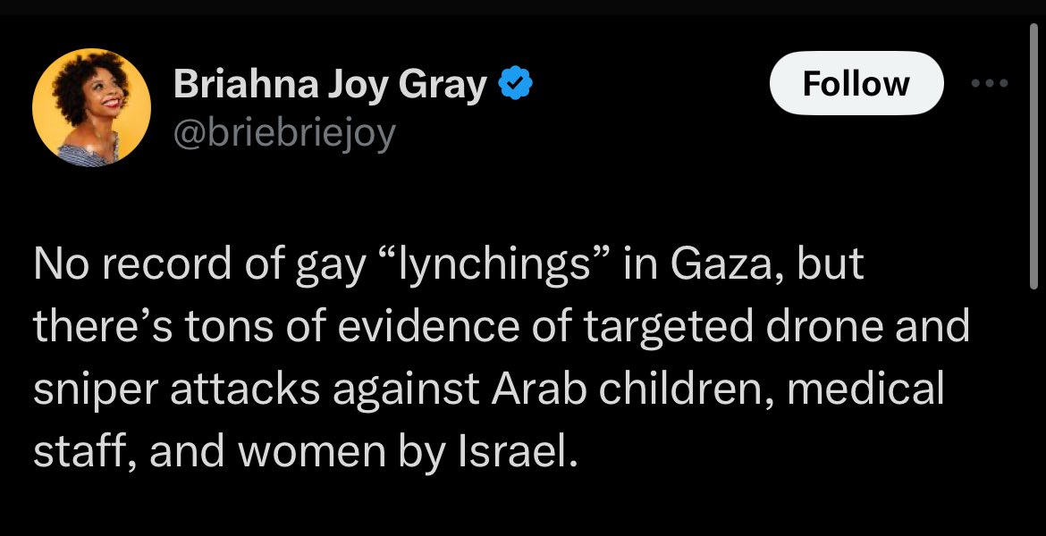 This is like the “40 babies weren’t beheaded” thing, to fixate on a very specific statement to try to undermine belief in the broader truth of the Oct 7 massacre. In this case, Hamas executes gay people. Arguing about the method is a waste of everyone’s time.