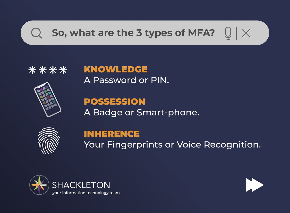 shacktech's tweet image. What is Multi-Factor Authentication (MFA)? 

MFA adds a layer of protection to your security by allowing access only after successful verification of two or more different categories.  

Stay vigilant, stay secure!
 
#MFA #multifactorauthentication