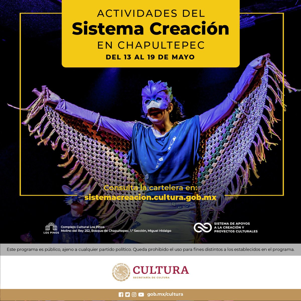 😍¡El Sistema Creación llevará este fin de semana a sus artistas al @CC_LosPinos, el @jardinescenico y el Centro de Cultura Ambiental como parte del proyecto #ChapultepecNaturalezaYCultura!

👉Consulta las actividades en goo.su/N8lmAMR

@cultura_mx