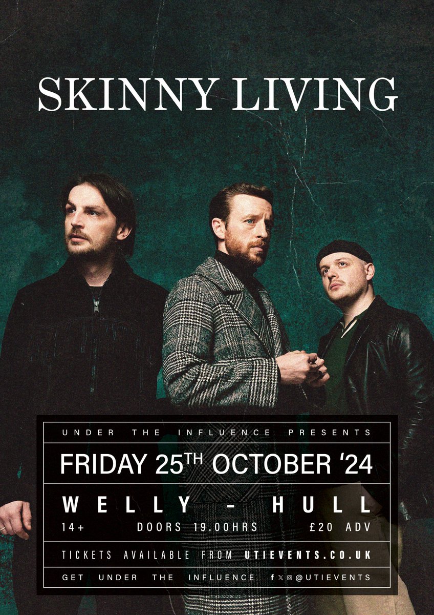 JUST ANNOUNCED After sold-out shows with us in Hull and York, the soulful sounds of @skinnylivinguk return at Hull's @giveitsomewelly on Fri 25 October Pre-order debut album for Wed 22 May pre-sale skinnyliving.co.uk/store 🎟 GENERAL SALE: 9am Fri 24 May bit.ly/SkinnyLivingWe…