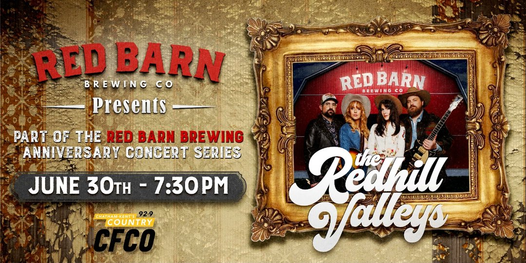 CFCO (@country929) on Twitter photo (Mike) Get your tickets to see <a href="/RedhillValleys/">The Redhill Valleys</a> <a href="/RedBarnBrewin/">Red Barn Brewing Co.</a> on June 30th! We will talk with Danielle from the band this afternoon at 6:20 on #UpAndComing!
Get your tickets here: ⬇️
redbarnbrewing.com/pages/events (Mike) Get your tickets to see <a href="/RedhillValleys/">The Redhill Valleys</a> <a href="/RedBarnBrewin/">Red Barn Brewing Co.</a> on June 30th! We will talk with Danielle from the band this afternoon at 6:20 on #UpAndComing!
Get your tickets here: ⬇️
redbarnbrewing.com/pages/events