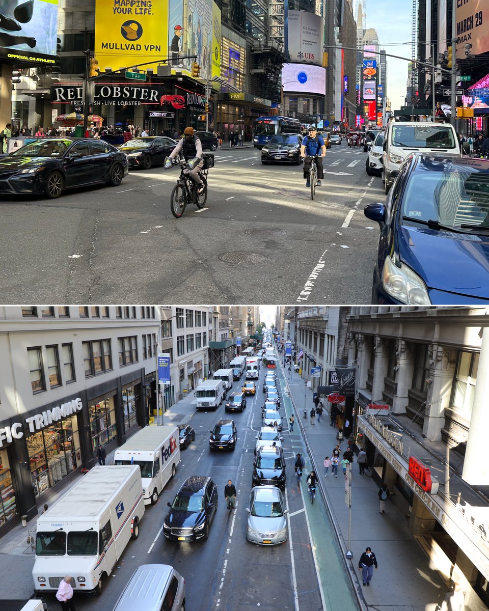 Hey Manhattan! Join us to discuss proposals to install a protected bike lane on 7th Ave (W 42nd to W 30th Sts) & to expand protected bike lanes on 38th & 39th Sts (Madison to 8th Aves). When: 5/20, 6PM Where: @ManhattanCB5 Committee Meeting. Register: bit.ly/4alJx0c
