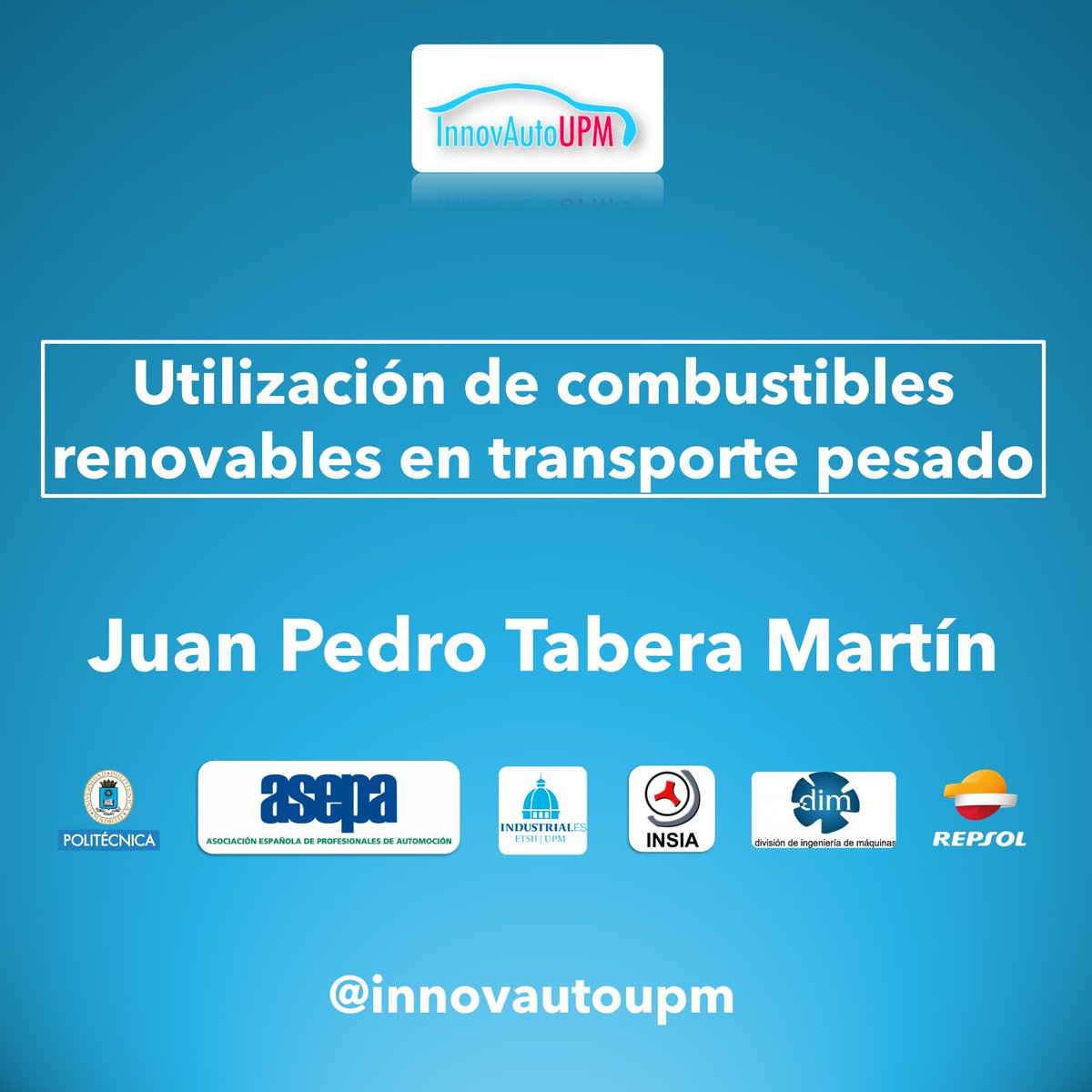 Innovauto2024's tweet photo. Utilización de combustibles renovables en transporte pesado
Ponencia a cargo de Juan Pedro Tabera Martín
Conoce cómo este tipo de combustibles puede mejorar la eficiencia y reducir las emisiones en esta mesa de #InnovAutoUPM10. #CombustiblesRenovables #Transporte #Logística https://t.co/GirKCfAWno