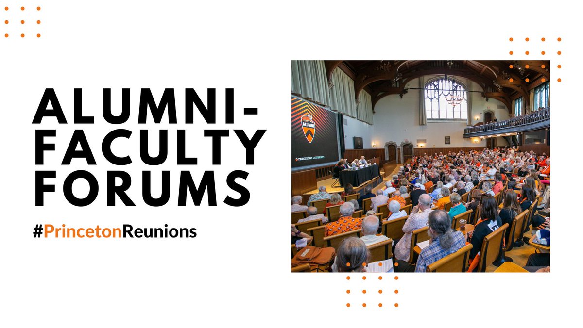 Alumni-Faculty Forums bring together #PrincetonAlumni panelists from the major reunion classes and #PrincetonStar graduate alumni for discussions of a broad range of topics.

Check out the conversations happening at #PrincetonReunions this year. 🧵⤵️