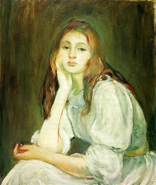 Julie Daydreaming
Berthe Morisot
Date: 1894
Style: Impressionism
Genre: portrait
Media: oil, canvas
Location: Private Collection