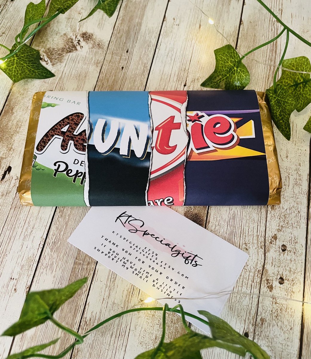 Lovely Auntie gift. Personalised and perfect for any occasion. 

ktspecialgifts.etsy.com/listing/170688…

#auntie #auntiegift #birthday #personalised #giftforher #ukgiftam #bestaunty #auntygift #chocolate