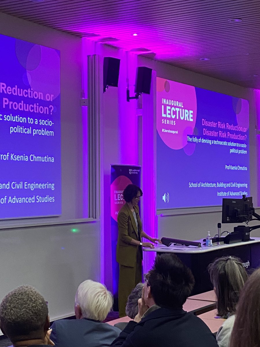 Amazing #lboroinaugural by @KsChmutina on non-natural disasters. Ksensia and I met 13 years ago when we were both post-docs and I have loved seeing her thrive and inspire so many people. Not only is she an academic rock star but an awesome human too 🙌