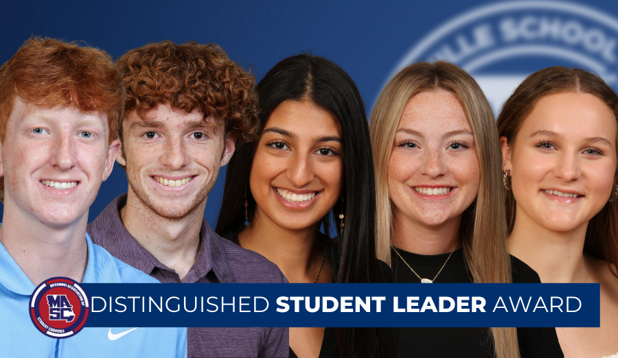 Holt High School seniors Braden Engelage & Mabry Madden & Timberland High School seniors Natalie Gilliam, Eshal Janjua, & Megan Witzman have each received the Distinguished Student Leader Award from the @MASCstuco. Read more: bit.ly/WSDmasc24 #WeAreWentzville #WSDProud