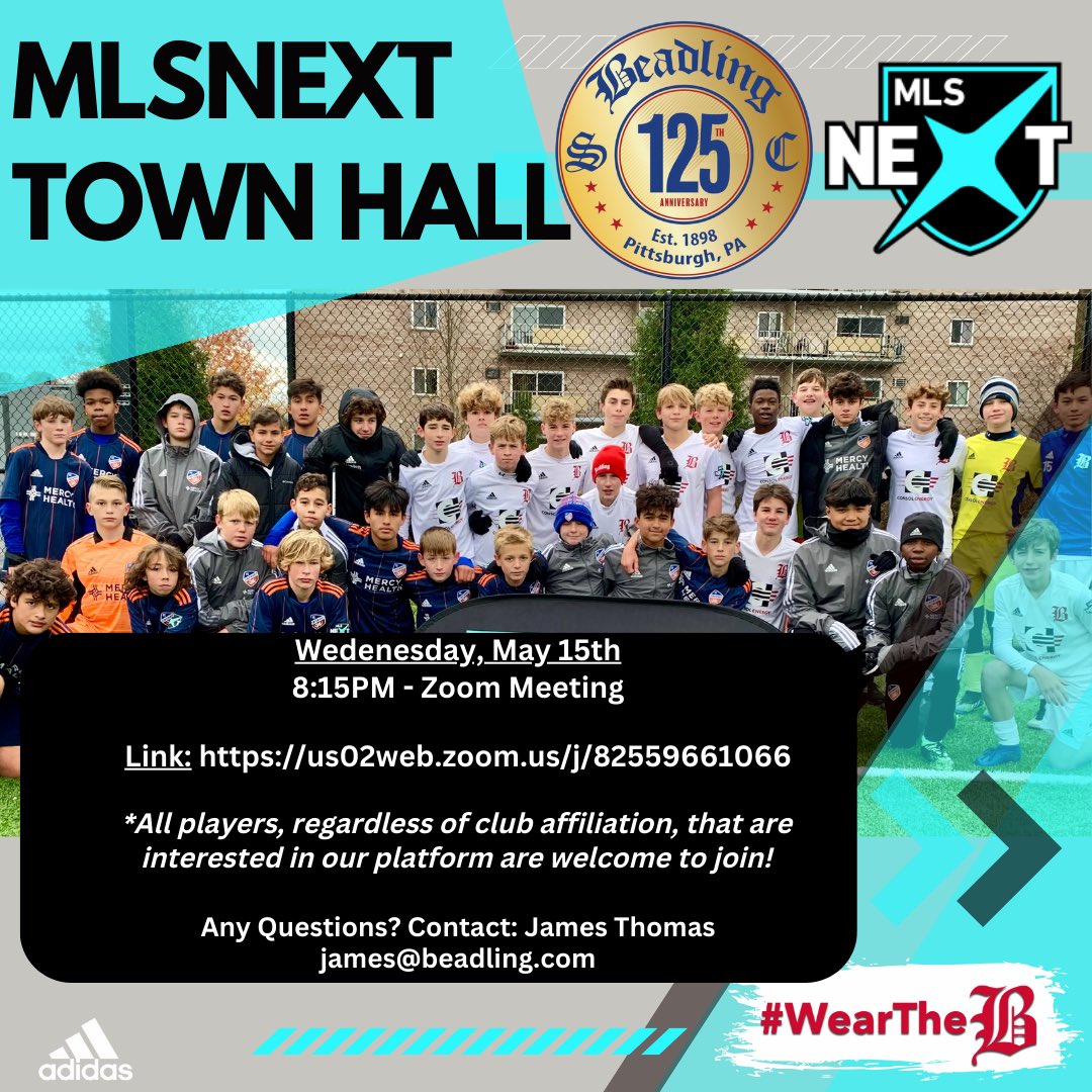Join our staff tonight to gain an understanding of what our 24-25 MLSNEXT programming. Our MLSNEXT Townhall will be informational for all players regardless of club affiliation about the exciting season ahead! Zoom Link: us02web.zoom.us/j/82559661066 #WearTheB