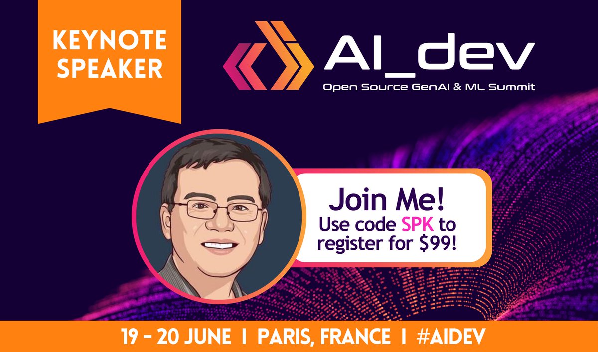 I am speaking at #AIDEV keynote in June in Paris with @Docker CTO @justincormack 👉 AI apps in Docker can access GPUs via a portable API independent of the hardware on the host! @realwasmedge is the first to take advantage of these features. Join us! hubs.la/Q02wHkrv0