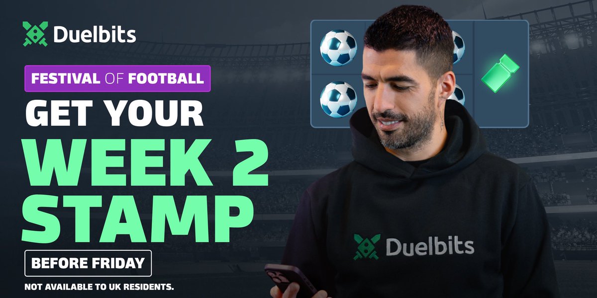 ⌛Last call to collect your second stamp! 🤑 This will lock in a $5 Free Bet and one step closer to a free entry into the $250k guaranteed Euro 2024 Fantasy Tournament! Earn your rewards right here👇 duel.bz/fest 🚀You can get your stamp by Thursday 23:59 UTC!