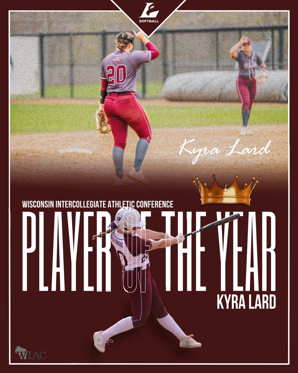 Congratulations to Junior Kyra Lard on being named the WIAC position player of the year 🙌🏻 #asaneagle #takeflight🦅#rolleags