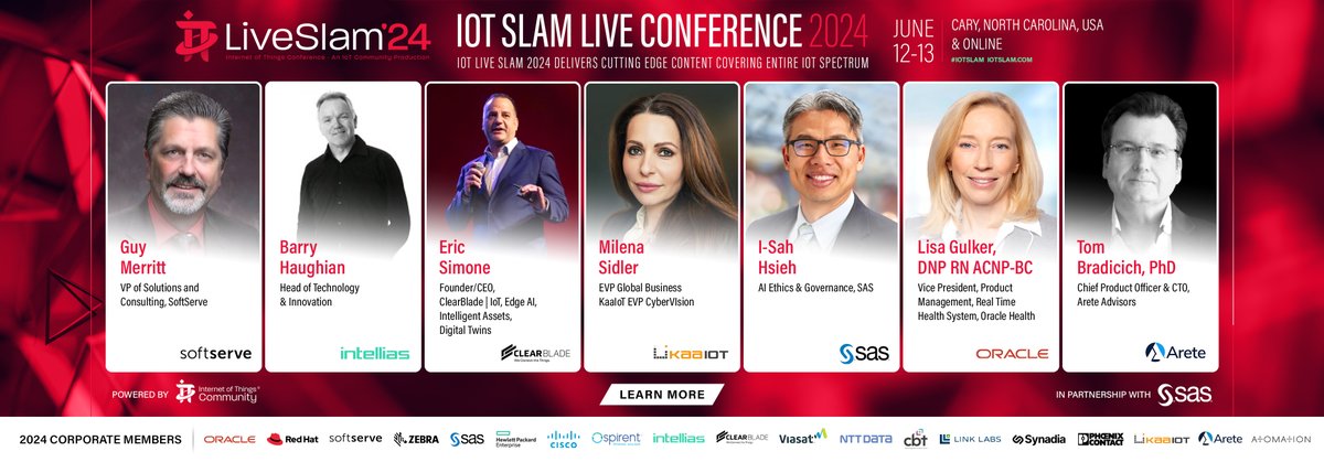 Exactly 4 weeks until #IoTCommunity presents the IoT Slam Live, June 12-13, live from the @SASsoftware HQ Cary NC & via Linkedin Live. Featuring @Oracle, @ClearBlade, @intellias, @Cisco, @SchneiderElec, @SoftServeInc, @RedHat & more iotslam.com/iot-slam-live-… #GenAIoT #IoT #IoTSlam
