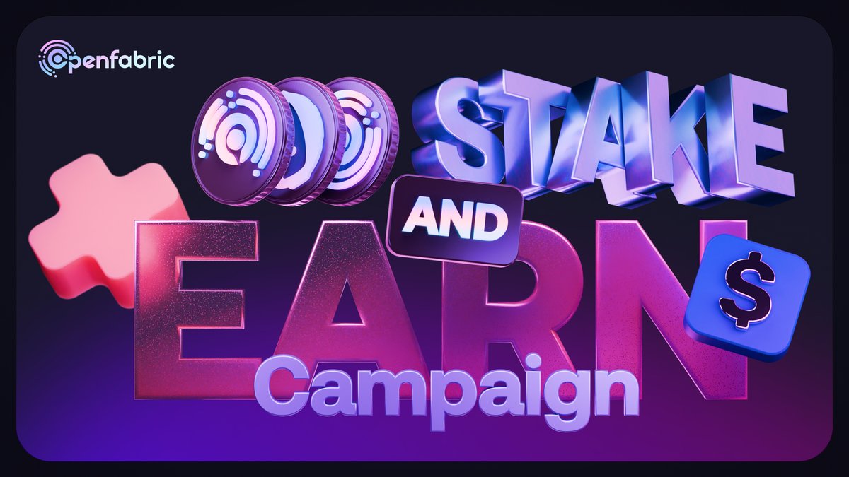 Join OpenfabricAI Stake and Earn Campaign!

Time to win big! Stake $OFN tokens and stand a chance to earn an incredible 30% of your staking amount!

- Rewards Distribution :
- 50% after 5 days
- 50% at the end of the campaign

📆 Campaign Period : 16th may to 26th may

Don’t miss