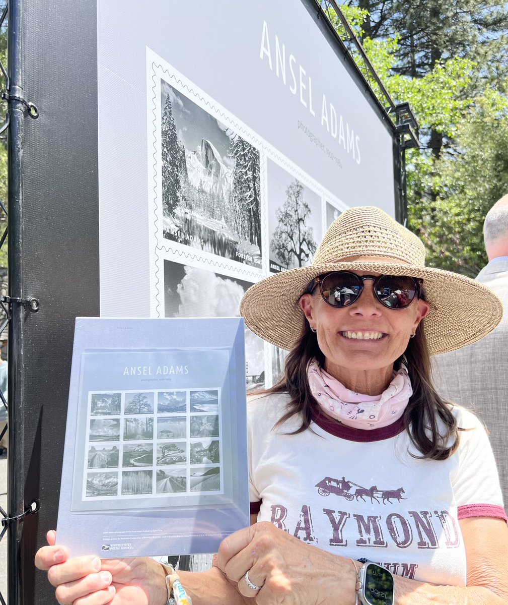 So fortunate to be in Yosemite today for the unveiling of Ansel Adams stamps collection. Inspired all over again by his art & environmental activism. 🦋⁦@GeneralHospital⁩ #AnselAdamsStamps