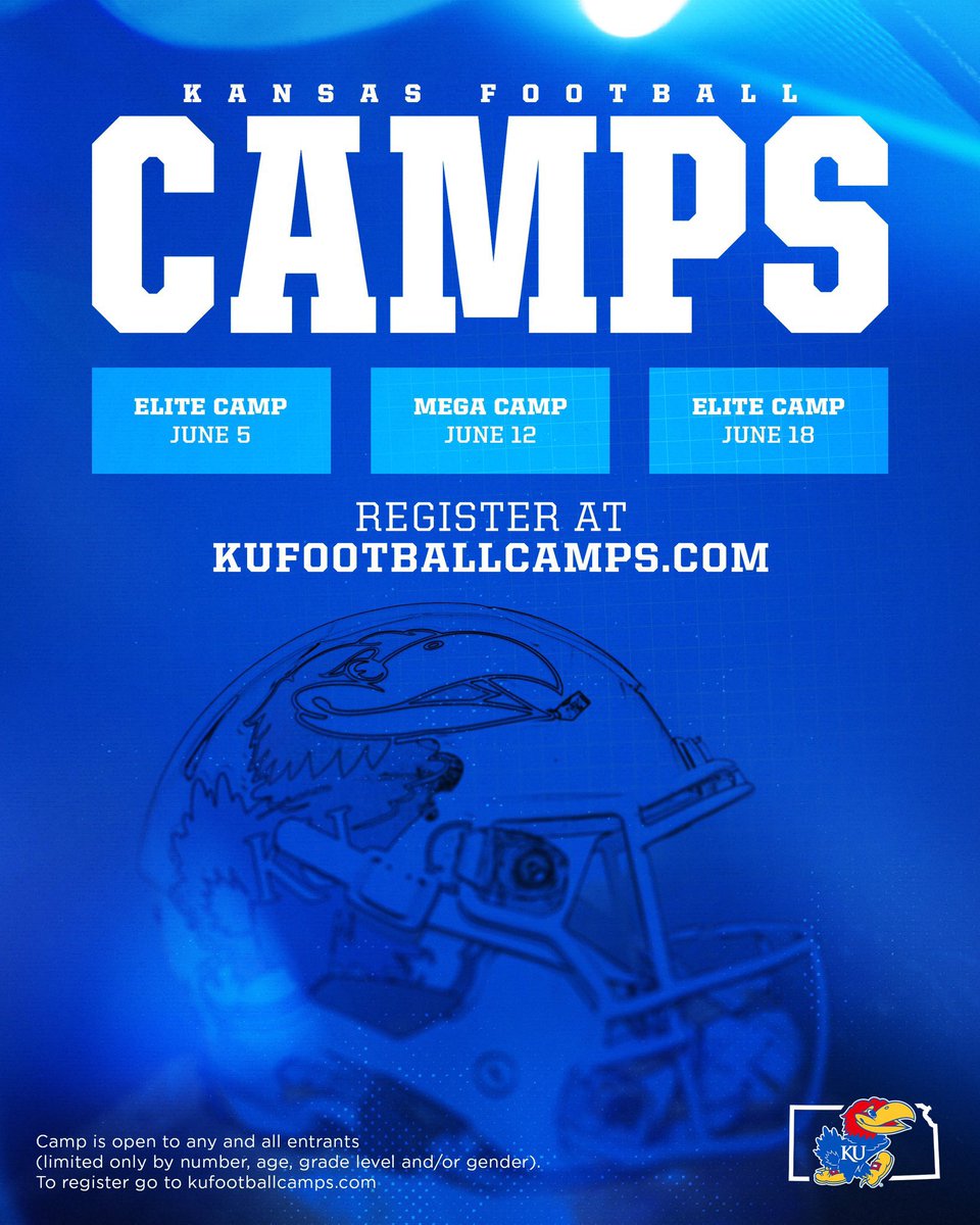 Camp season is coming 🔜 ⛺️ Don’t miss out, register today at kufootballcamps.com!