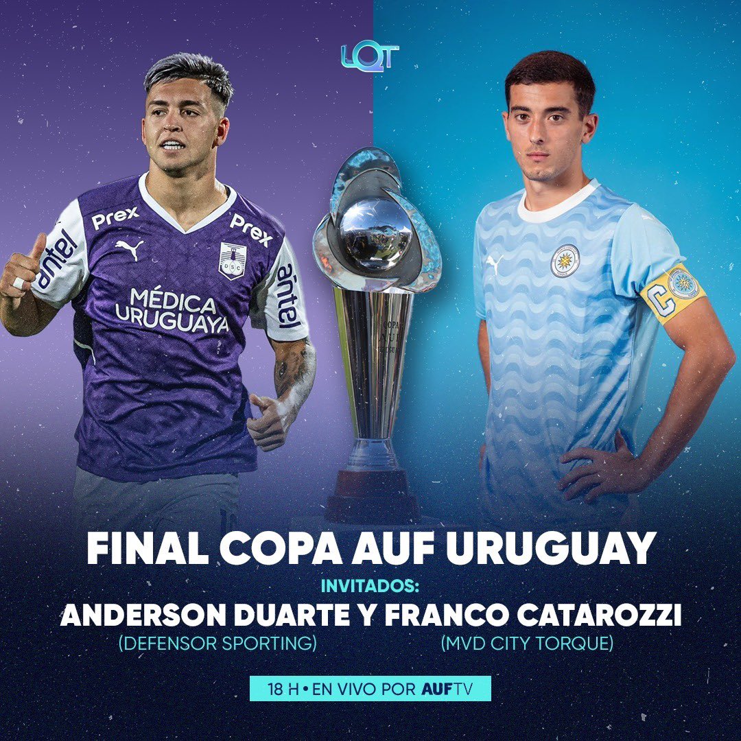 🏆 ¡Fᴀʟᴛᴀ ᴍᴇɴᴏs ᴘᴀʀᴀ ʟᴀ Fɪɴᴀʟ! Empezamos a palpitar la final de la @CopaAUFUruguay en La Quinta Tribuna, junto a Anderson Duarte y Franco Catarozzi, dos figuras de los finalistas. 📺 18H | AUF.tv