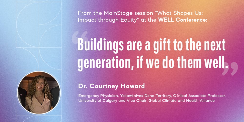 WELLcertified's tweet image. Overheard at the #WELLConference: “Buildings are a gift to the next generation, if we do them well.” - Dr. Courtney Howard

Don&apos;t miss other key moments from our inaugural event: ow.ly/tBGG50RH9w8