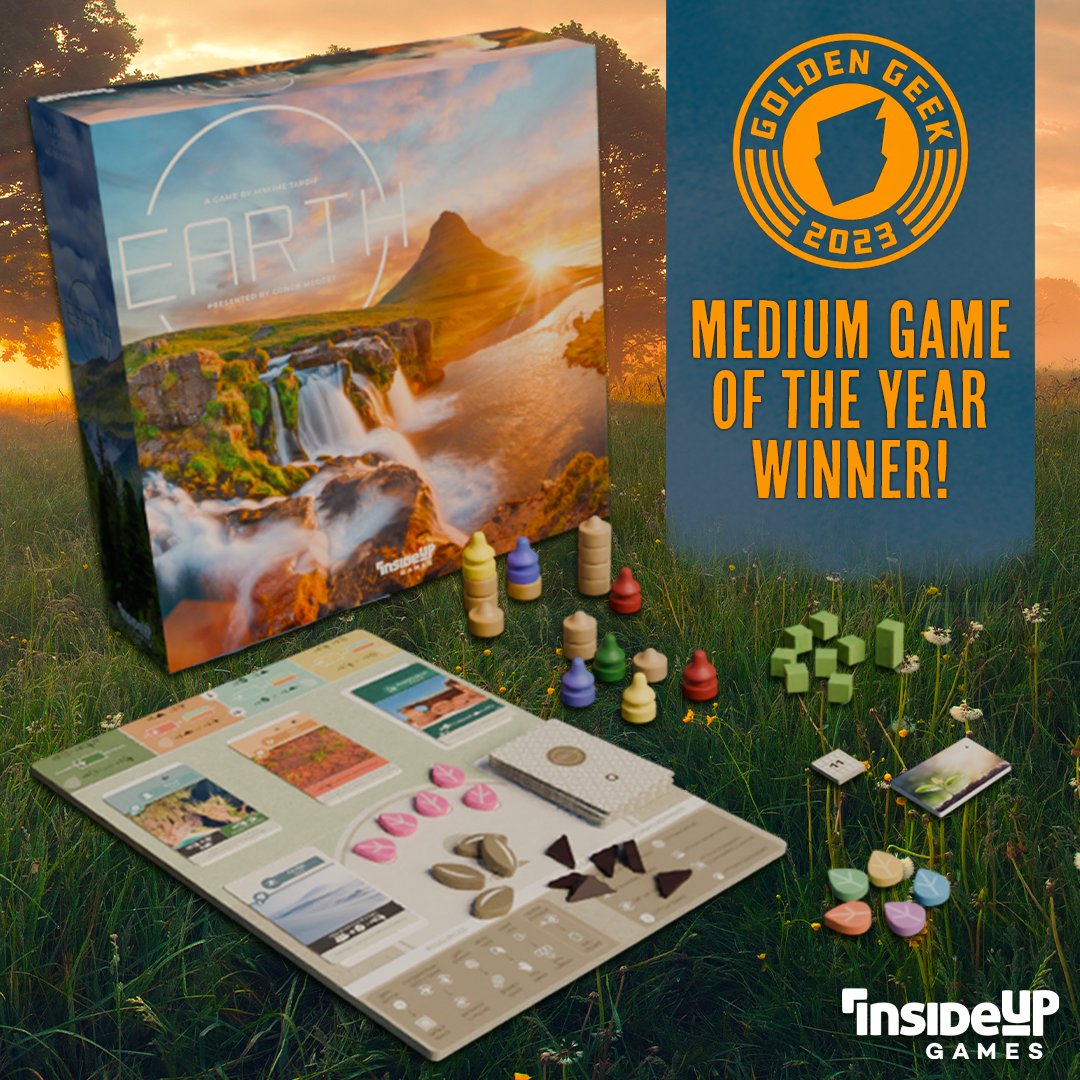 Have you heard the good news? Earth won the Best Medium Game of the Year GoldenGeek Award! 🏆 This award means so much to us because it's YOU, the gaming community that made it possible. We're thrilled, and want to thank you for supporting us and sharing your love of Earth! 🌎