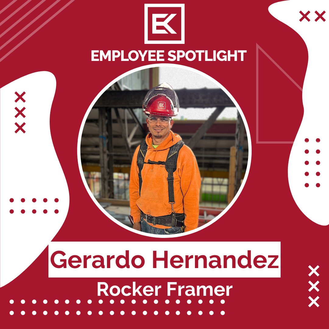 E&K of Omaha Employee Spotlight: 
Rocker/Framer, Gerardo Hernandez 
What do you like most about working at E&K?: 
I learn a lot of different things. 
What do you like to do when you are not working?: 
Watch my kids play sports. 

#EKCompanies #EKofOmaha #BuildingExcellence