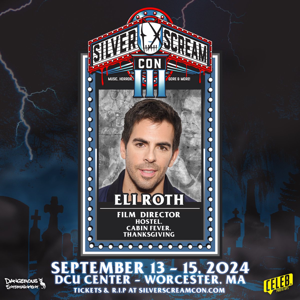 PSYCHOS: please welcome director, screenwriter, actor and genre icon, @eliroth, to Silver Scream Con III! He’s responsible for many of our favorite films such as Cabin Fever, Hostel I & II, Green Inferno and Thanksgiving.