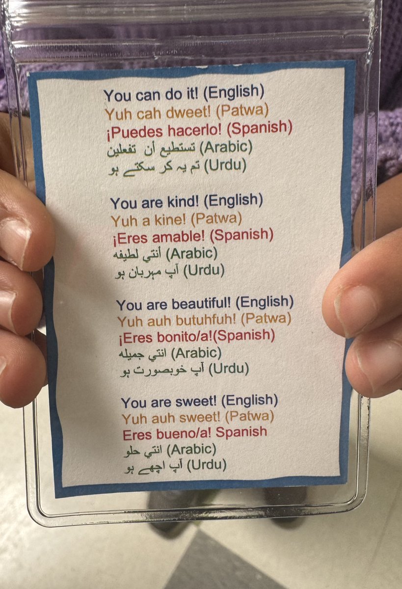 JarosEsl's tweet image. Problem: Students were upset when they saw classmates being unkind. Solution: Create Kindness Cards with phrases in 5 languages. Share a phrase. In any language. Thanks to Ms. O'Malley and student translators. #holmeshawks @OakPark97