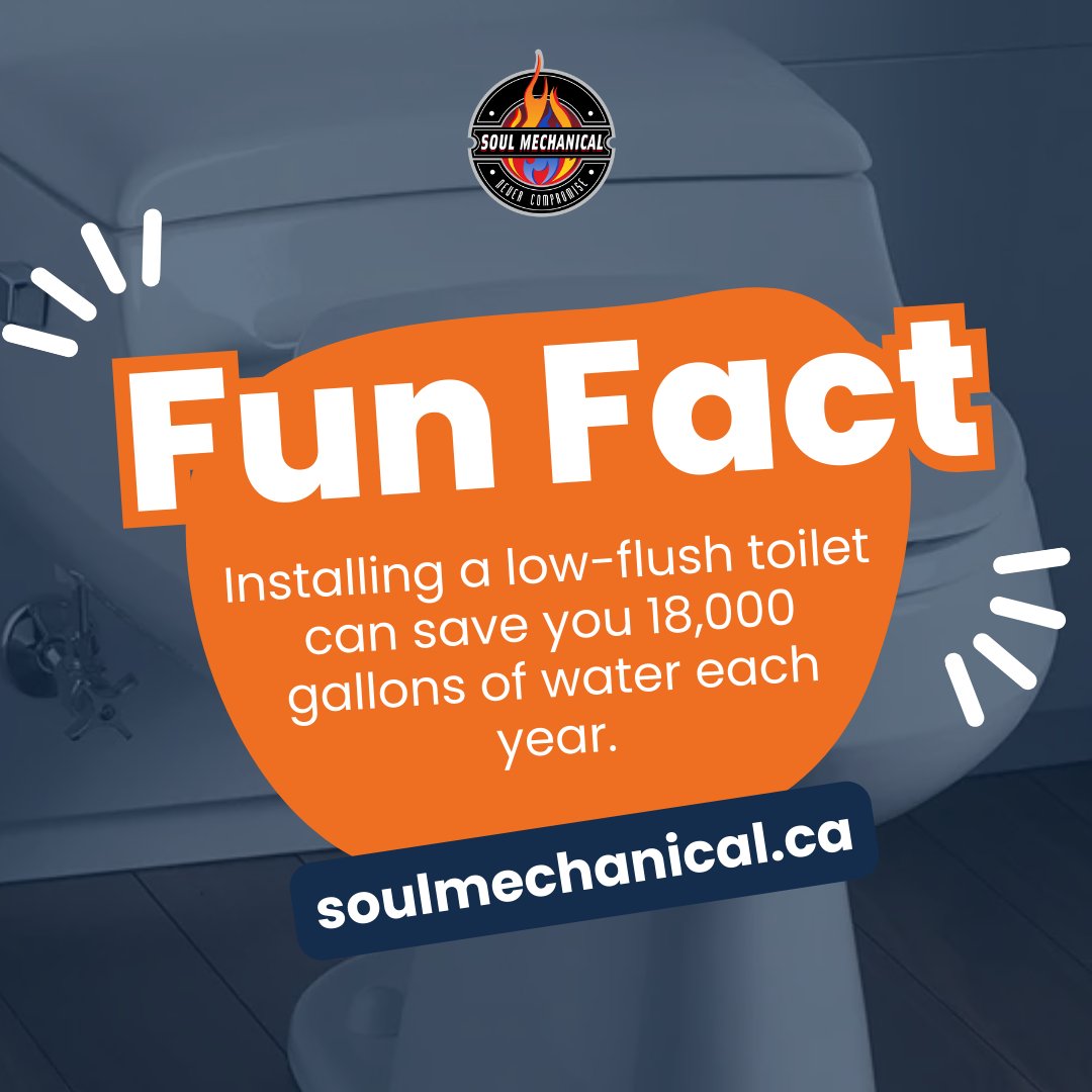 Fun Fact Alert! 
Switching to a low-flush toilet not only conserves water but can also save you money. 🚽💧

#WaterConservation #EcoFriendly #SaveWater  #SustainableLiving #WaterSaving #GoGreen
#Plumbing  #SoulMechanical