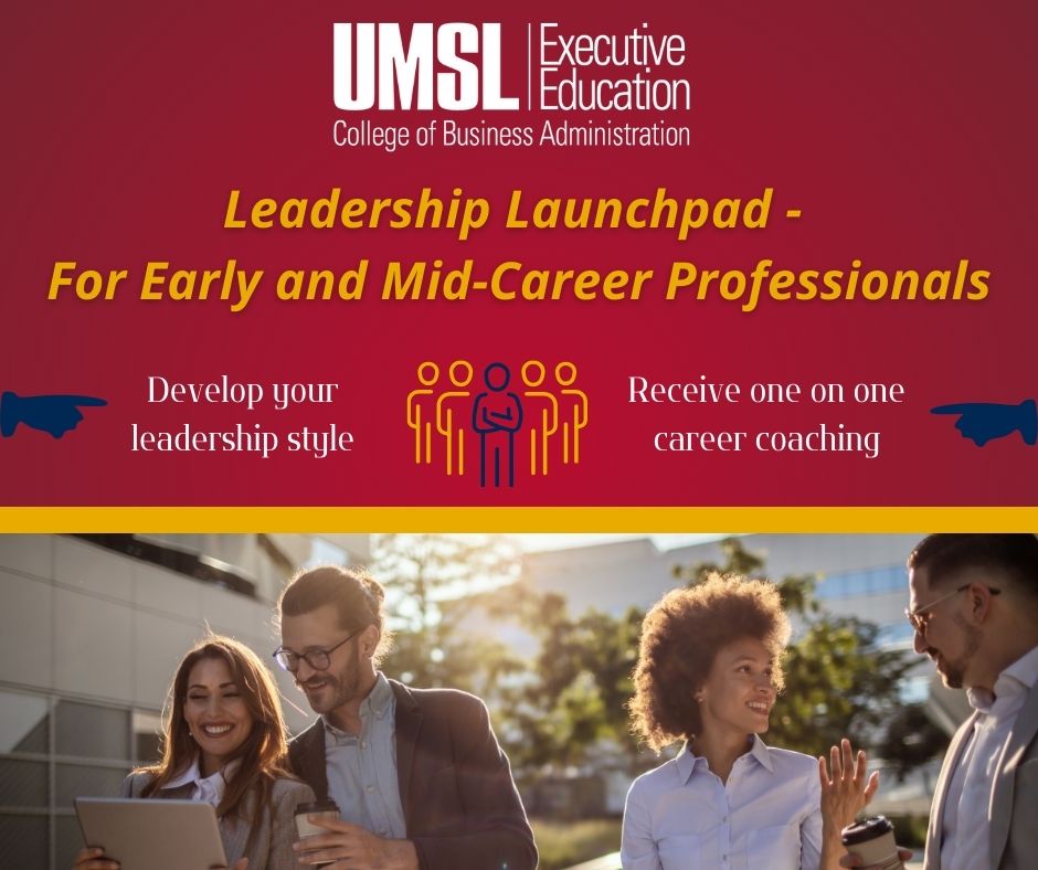 Looking for a way to stand out professionally? Power up your career with our Leadership Launchpad! From refining your leadership style to building solid connections and transforming into the true leader that you are, we’ve got you covered. Learn more: umsl.edu/business/execu…