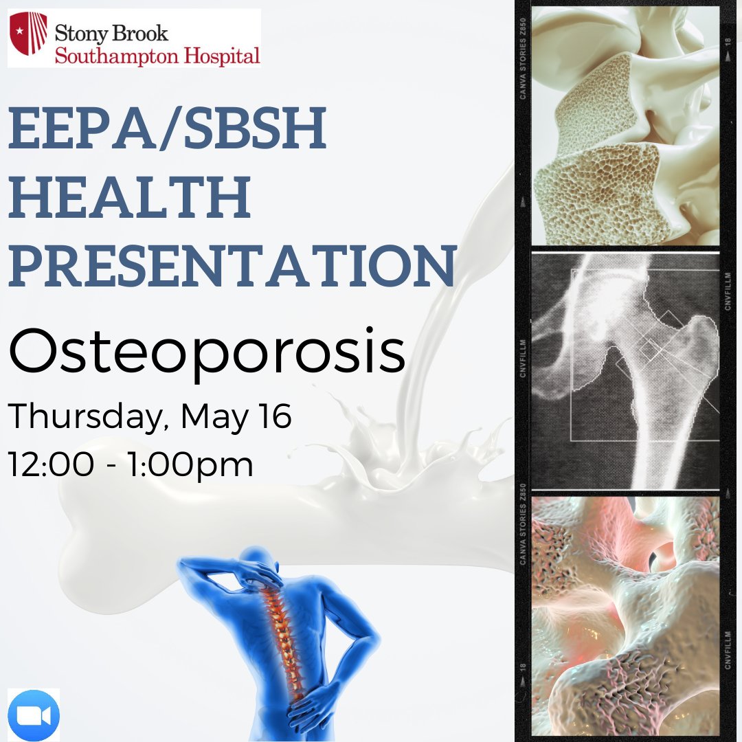 Dr. Heidi Roppelt, board-certified rheumatologist at Stony Brook Southampton Hospital, will discuss osteoporosis and osteopenia, the causes, as well as diagnosis, treatment and disease management.  Register with a valid email for Zoom info: riverhead.librarycalendar.com/event/eepasbsh… #bonehealth