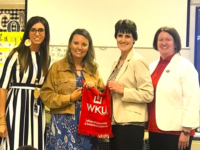 Congratulations to @WHMSLakers teacher Jacqueline Brangers. She earned the @wkucebs Middle School Distinguished Educator Award! #HCSBetterTogether