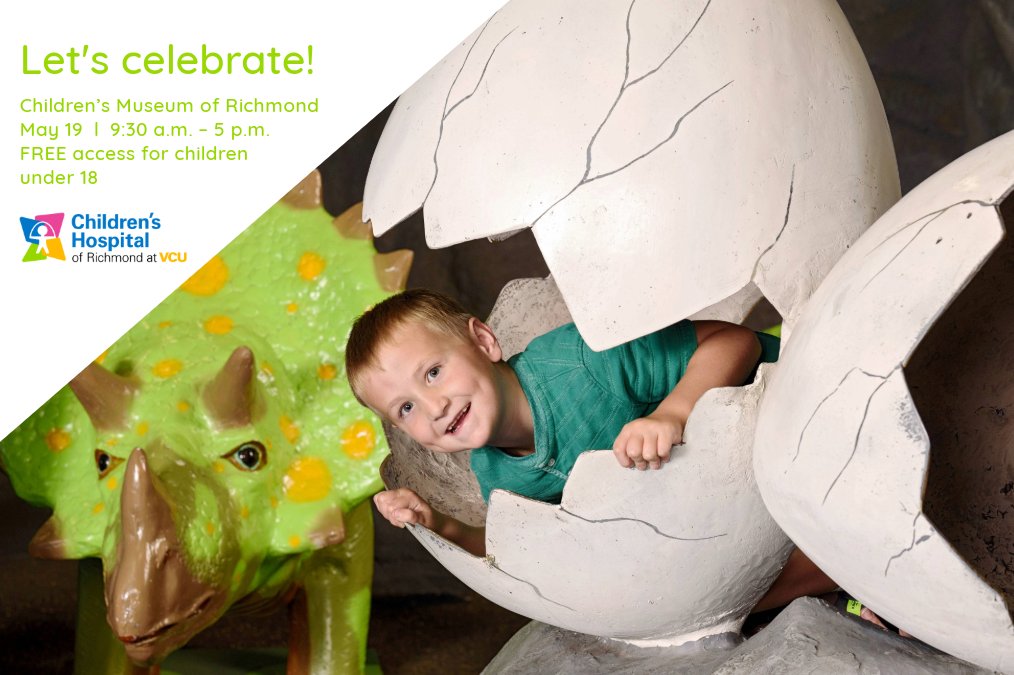 childrensatvcu's tweet photo. Continue celebrating the Children’s Tower’s first birthday with us this Sunday, May 19 at the Children’s Museum of Richmond (2626 W. Broad Street)! And make sure to stop by the CHoR booth in the lobby to enter a raffle and snag some CHoR goodies! #unwrapthefun https://t.co/mRHkUOAEl8