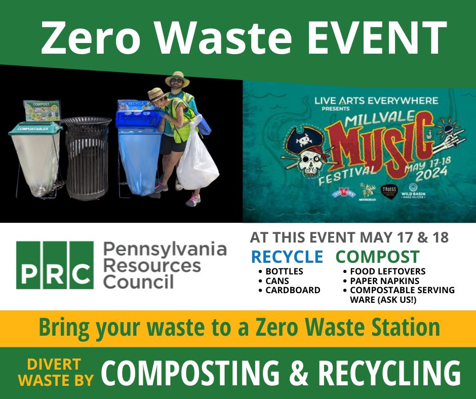 Ready for amazing music and much more? This weekend @millvale_music is diverting material from landfill via #recycling and #composting! Look for PRC’s #ZeroWaste “Green Team” and drop items into the proper containers. Learn more about Zero Waste events: prc.org/programs/zwp/